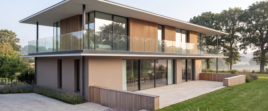 The terrace side of a house